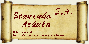 Stamenko Arkula vizit kartica